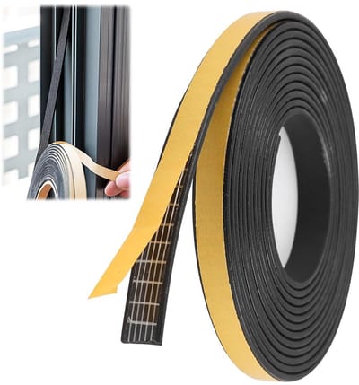 Isolatiestrip Deur en Raam Zelfklevend Tochtstrip Zwart/Geel 3 Meter