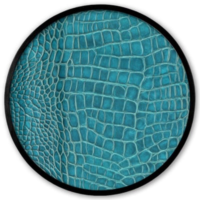 Poster in lijst Rond - Fotolijst 40x40 cm - Posters - Krokodillenleertextuur - Blauw - Exotisch - Ronde posterlijst zwart - Decoratie - Wanddecoratie woonkamer - Muurdecoratie slaapkamer