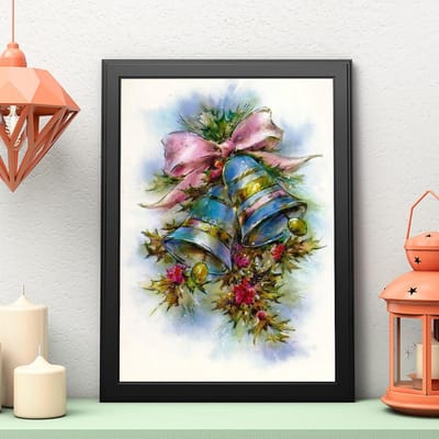 Peinture diamant de noël à faire soi-même, cloche de noël, broderie diamant, point de croix, décor de noël 20X30CM gray