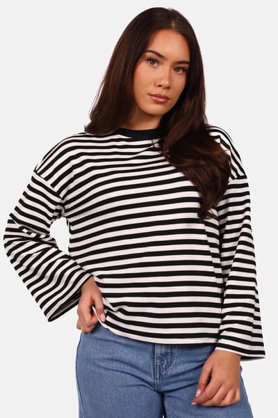 Getdrezzed Top - Maat: XS - Gestreepte longsleeve in zwart en wit