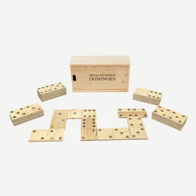Ubergames - XL Dominospel - In Luxe Kist - 14kg - Ecologisch Hardhout