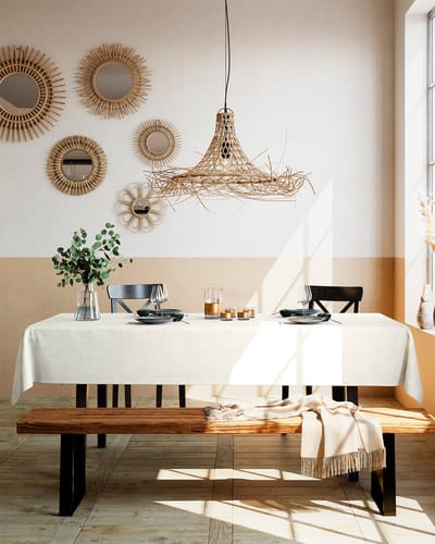 Mistral Home - TAFELKLEED - miretan - 150 x 250 cm - effen kleur - Écru- Duurzaam
