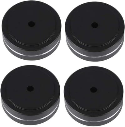 Speaker Isolatie Voeten Pads van Aluminium - 4 Stuks - Geluidsdempend - Zwart - Voor Audio Speaker Versterker - 40x15mm