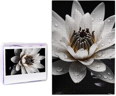 Houten Puzzel - Legpuzzel Fotopuzzel - Ontspanning thuis - 1000 stukjes met letterhulp - 60 x 45 cm - Zwart-wit