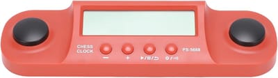 Digitale Schaakklok - Bordspeltimer - Wedstrijd Training - Draagbaar LCD Display - 27x8x4cm - Rood