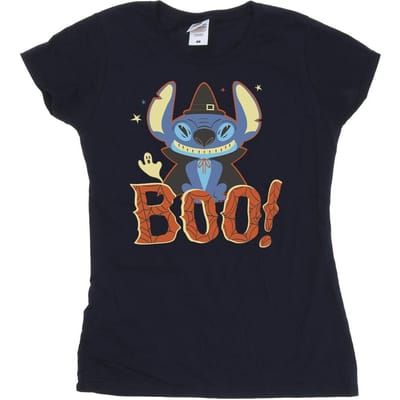Disney Dames/Dames Lilo & Stitch Boo! Katoenen T-shirt (Marineblauw)