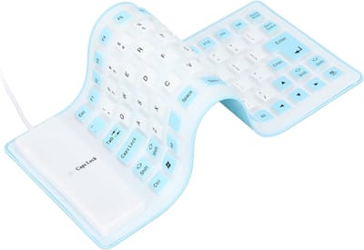 Solidchoice - Dailygoody - Opvouwbaar Siliconen Toetsenbord - Draagbaar - Waterdicht - Flexibel - USB Bedraad Toetsenbord voor Pc Laptop - Blauw