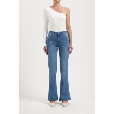 Mud Jeans Isy Flared Fan Stone Size: W27L30 | Flared Outlet | Dames | Blauw