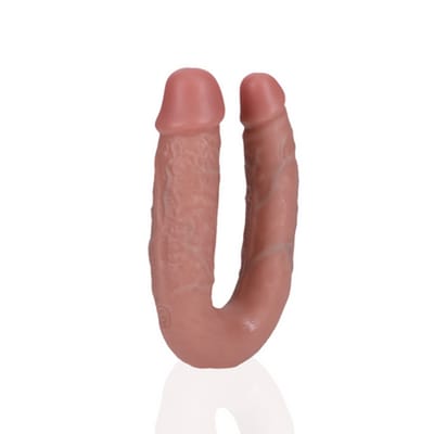 U-vormige dubbele dildo 12.7 cm - Huidskleur