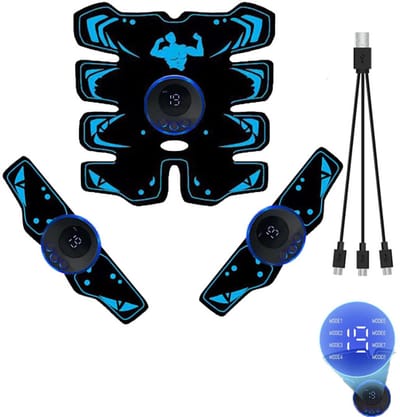 EMS Abdominal Trainer - 8 Buikspiertrainers - Thuisoefening Vetschudmachine - Lazy Fitness Apparatuur Buikspierstickers - Set van 3 + 10 Gelvellen