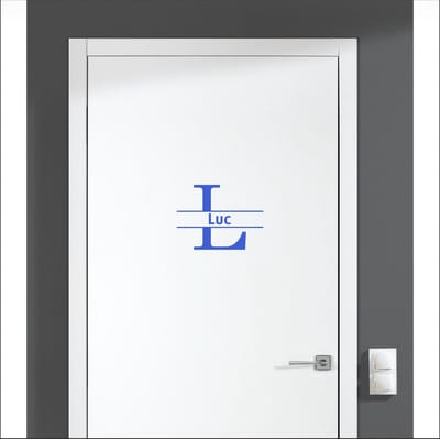 Deursticker Met Naam -  Luc - Blauw