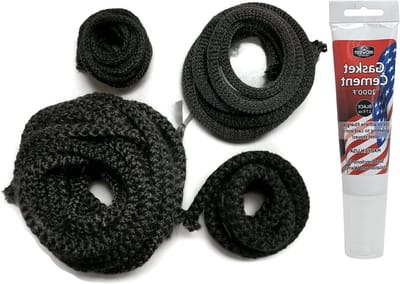 Kachel Gasket Kit - Vervangingsonderdelen Kachel - Onderhoud Kachel - Hittebestendig Materiaal - 18 cm - Zwart