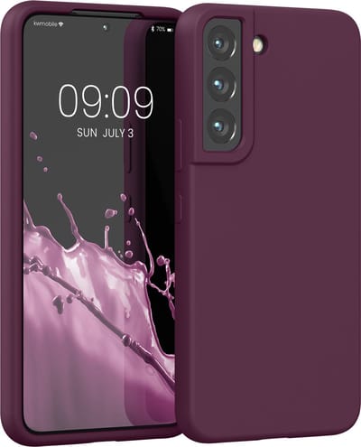 kwmobile telefoonhoesje geschikt voor Samsung Galaxy S22 - Hoesje met siliconen coating - Smartphone case in magenta-lila