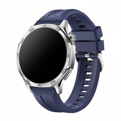 Siliconen bandje - geschikt voor Huawei Watch GT Runner 2 / GT 2(e) 46 mm / GT 3 / 4 / 5 (Pro) 46 mm / Watch 3 (Pro) / Watch 4 (Pro) / GT 6 (PRO) 46mm - riggel - donkerblauw