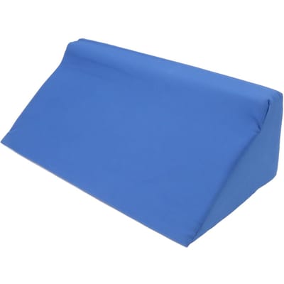 Blauw Lichaam Zijwigkussen met Verborgen Rits PU Leer Schuine Zijwigkussen voor Volwassenen Zij 50x25x15cm / 19.7x9.8x5.9in