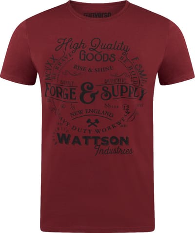 riverso Heren T-Shirt RIVLeon regular fit Rood M Ronde Hals Volwassenen - gemaakt van 100% katoen