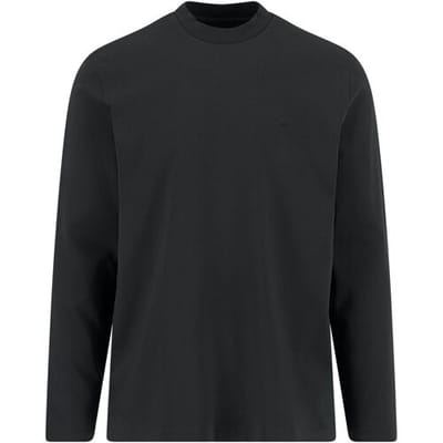 Fynch-Hatton T-Shirt Solid Color Mock Neck Cotton Interlock Zwart / male