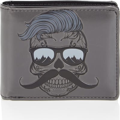 Shagwear Portemonnee - Stoere Billfold Heren Portemonnee - Mannen - Kunstleer - Hipster Skull (009788W)