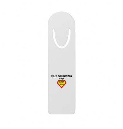 Hacebo® - mijn schoonzus is mijn superheld metalen boekenlegger - Zus - super schoonzus - verjaardag - cadeautje voor zus - zus artikelen - kado - geschenk Bladwijzer boekenleggers - 12.7 cm x 3.2cm