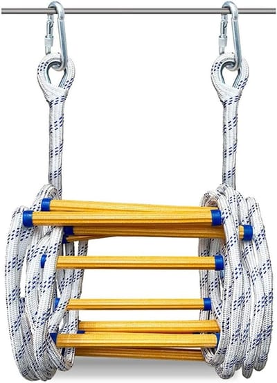 Reddingsladder - Noodladder Vluchttrap - Veilige Ontsnapping - Sterke Draagkracht - 6 meter - Geel