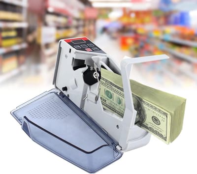 Geldteller - Bankbiljetten teller - Snel tellen - Automatische detectie - 600 stuks/min - Wit