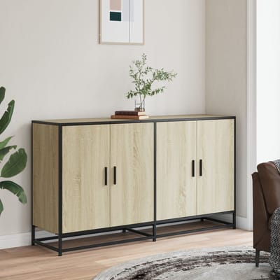 vidaXL - Dressoir - 134x35x76 - cm - bewerkt - hout - sonoma - eikenkleurig