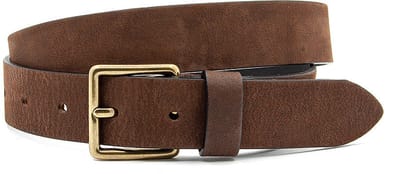 Leren kinderriem bruin nubuck - 3 cm breed - Leer - Jeans riem - Stoer - Maat 60