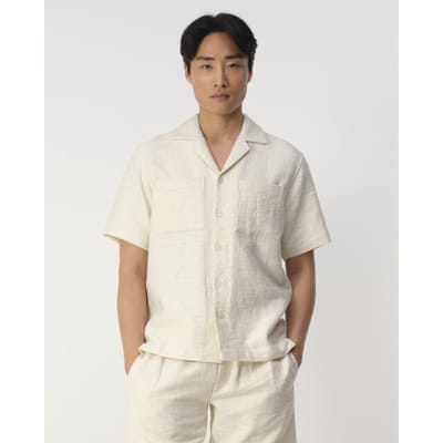 JC RAGS Casual Shirt Aaron Structure Heren - Vrijetijds blouse - Ecru - Maat M