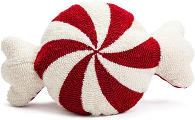Daity Kerstkussen - snoepkussen - wit kussen - kerstkamerdecoratie - zacht winterkussen - schattig pluchen kussen - kussen voor slaapbank - 22x13 inch