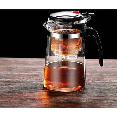 500-1800ml Eén Klik Filter Theepot Transparante Hittebestendige Glazen Theepot Kantoor Huishouden Koffiepot Keuken Ketel