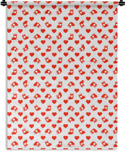 Wandkleed - Wanddoek - Kerst - Patronen - Valentijnsdag - 150x200 cm - Wandtapijt