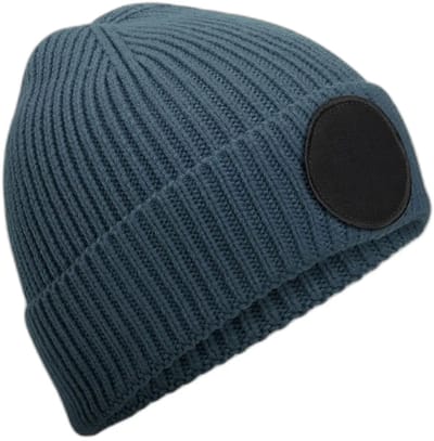 Circular Fashion Patch Beanie – Airforce Blue/Black One Size