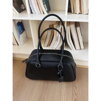 Sac bowling coréen de niche pour femmes, nouveau sac à aisselles rétro tendance, grande capacité, porte-documents à bandoulière pour le lavage à la main gray