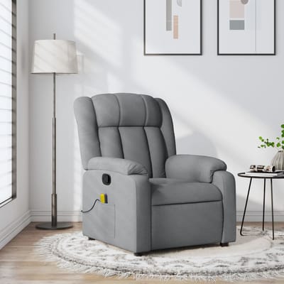 vidaXL - Massagestoel - met - lichtgrijze - stof