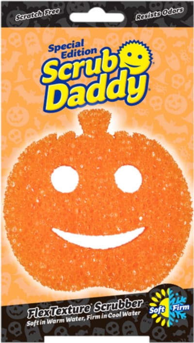 Scrub Daddy Halloween Spons | Pompoen | Krasvrije Schuurspons met FlexTexture | Schoonmaakspons Keuken & Badkamer | Special Edition Pumpkin