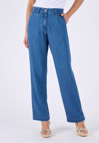Damart - Broek vezelmix Lyocell Tencel(TM) - Dames - Blauw - 52