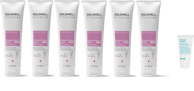 6 x Goldwell - Stylesign Straightening Balm - 100 ml + WILLEKEURIG Travel Size