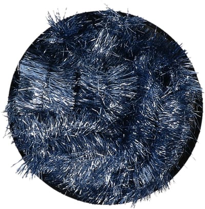 10x decoris kerstslinger-guirlande - donkerblauw - glanzend lametta - 270 cm