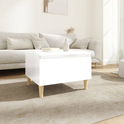 vidaXL - Bijzettafel - 50x46x35 - cm - bewerkt - hout - hoogglans - wit