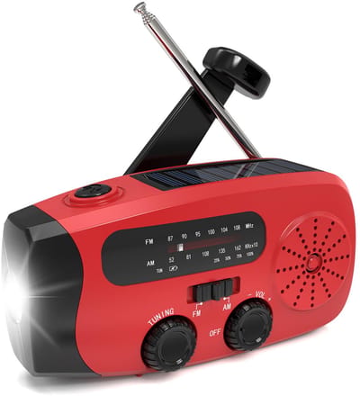 Unyqoos® Draagbaar noodradio met zonne-energie en powerbank ideaal voor buitenactiviteiten