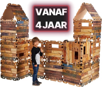 Fantasy Forts Mega Set - 4 tot 12 jaar - 32 Platen - 32 Clips - 72 Klittenband stukjes - Hut bouwen - Bouwpakket kinderen