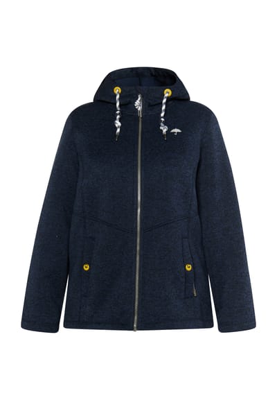 Schmuddelwedda Gebreide fleece jas Dames marine gem