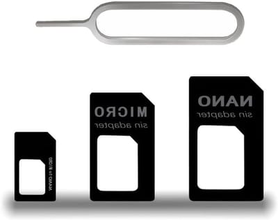 3-in-1 Nano SIM Card Adapter Set met SIM Eject Pin voor Smartphones en Tablets - Geschikt voor Nano SIM, Micro SIM en Standaard SIM