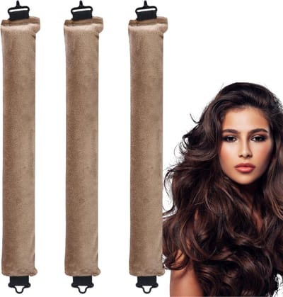 Clerby - Heatless Curls - Krullen zonder Hitte - Haarkrullen - Haarrollers met Klipjes - Krulspelden - Beige