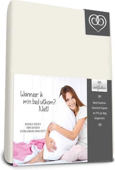 Double Jersey hoeslaken extra zwaar 80 x 200 cm creme