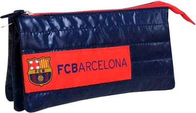 F.C. Barcelona Pennenetui – 3 Vakken – Blauw – School Etui – Voetbal