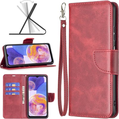 MobyDefend Hoesje - Geschikt voor Samsung Galaxy A53 - Wallet Book Case Met Koord - Rood