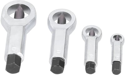 Dailygoody - Moerverwijderingssplijtgereedschap - 4-delige set - Handig en robuust - Zilver - Geschikt voor roestige moeren - Ideaal voor klussen