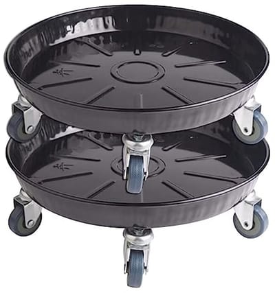 Ronde plantenstandaard met afsluitbare wielen - Zware dolly planter caddy voor binnen en buiten