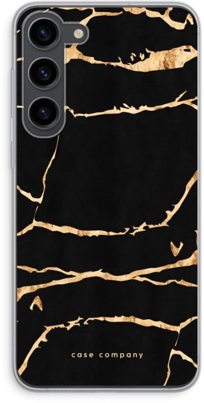 Case Company® - Hoesje geschikt voor Samsung Galaxy S23 Plus hoesje - Gouden marmer - Soft Cover Telefoonhoesje - Bescherming aan alle Kanten en Schermrand